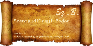 Szentgyörgyi Bodor névjegykártya